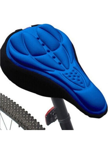 Mavi Stil 3D Rahat Yumuşak Silikon Bisiklet Koltuk Kapağı Jel Ped Hava Geçirgen Kalınlaştırılmış Köpük Bisiklet Koltuğu Mtb Bisiklet Aksesuarları (Yurt Dışından)