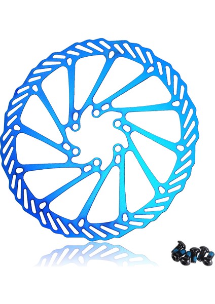 180MM Mavi Tarzı C Bisiklet Fren Rotoru Dağ Bisikleti Disk Fren Rotorları Karbon Çelik Mtb Yuvarlak Diskler Rotorlar Merkez Diski Mavi (Yurt Dışından)
