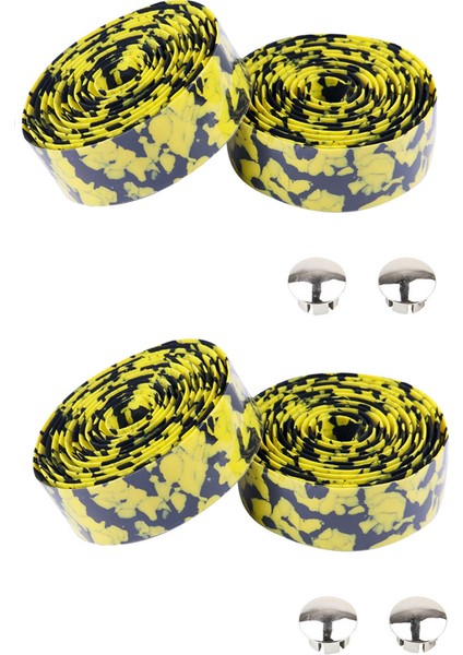 Siyah Sarı-4 Adet Tarzı Bisiklet Cork Direksiyon Bandı Sarım Bisiklet Direksiyon Kayışı Ter Emici Renkli Bisiklet Aksesuarları (Yurt Dışından)