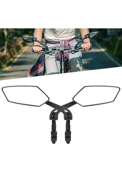 Bir Set Stili Bisiklet Direksiyon Reflektör Arka Görüş Aynalı Geniş Açılı Ayarlanabilir Aynalı Bisiklet Elektrikli Scooter Bisiklet Aksesuarları (Yurt Dışından)