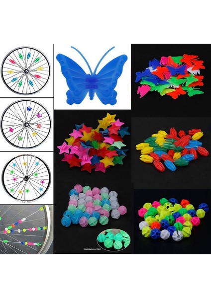 Küçük Boncuk Tarzı 1 Paket Işık Yayan Bisiklet Tekerlek Konuşu Plastik Renkli Sarma Tüpleri Dekor Bisiklet Konuşları Bisiklet Aksesuarları Bisiklet Parçaları (Yurt Dışından) fırsatları