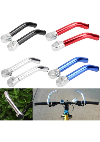Siyah Stil Bisiklet Kolu Dinlenme Pedalı Yedek Parçaları Için 1 Çift Bisiklet Kolu Uzatıcısı Alüminyum Bisiklet Direksiyonu Yükseltme Yedek Parçaları (Yurt Dışından)