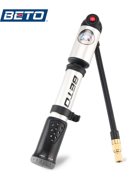 Siyah Stil Beto MP-036 Taşınabilir El Mini Pompa Lastik Çatal Hava Pompası Hortum ile Basınç Göstergesi I Yüksek Basınçlı Bisiklet Pompası (Yurt Dışından) fırsatları