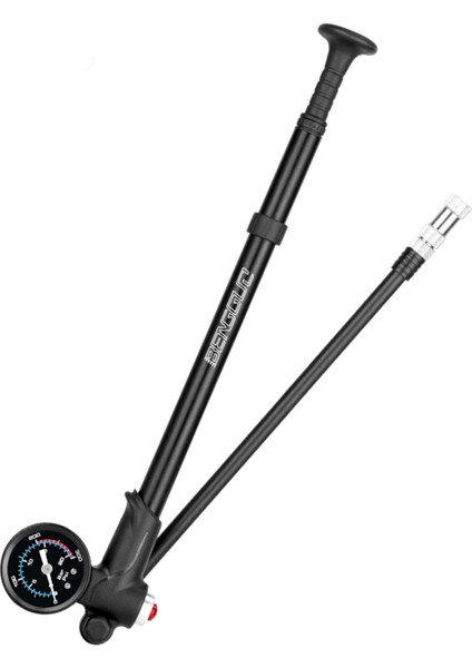 Siyah L Tarzı Bisiklet Şok Pompası Basınç Ölçer ile I Yüksek Basınçlı Bisiklet Lastik Pompası Dağ Bisikleti Hava Pompası Çatal ve Arka Süspansiyon Için (Yurt Dışından)