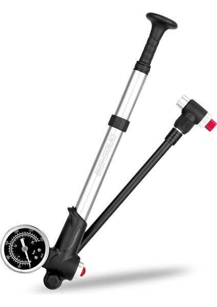 Siyah L Tarzı Bisiklet Şok Pompası Basınç Ölçer ile I Yüksek Basınçlı Bisiklet Lastik Pompası Dağ Bisikleti Hava Pompası Çatal ve Arka Süspansiyon Için (Yurt Dışından) modelleri