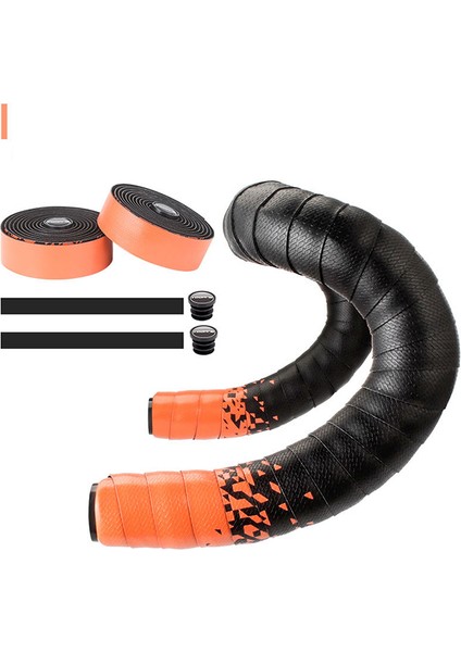 Siyah-Turuncu Tarzı Bisiklet Direksiyon Bandı Eva Pu Gronge Bisiklet Tutma Kolu Bandı Yol Bisikleti Bisiklet Anti-Patinaj Anti-Titreşim Sarma Bandı (Yurt Dışından)