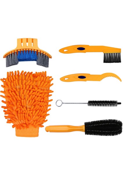6 Adet Set Stili Bisiklet Zinciri Temizleyici Zincir Temizleme Fırçası Bisiklet Temizleme Seti Mtb Bisiklet Fırçası Taşınabilir Bisiklet Zinciri Onarım Bakım Aracı (Yurt Dışından)