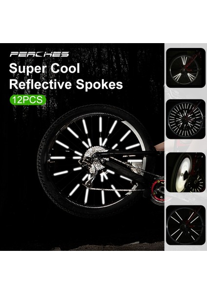 12 Adet Tarzı Bisiklet Tekerlek Eğirme Yansıtıcı Sticker Tüp Uyarı Güvenlik Işığı Dıy Bisiklet Reflektör Yansıtıcı Tüpler Sıcak Satış (Yurt Dışından)