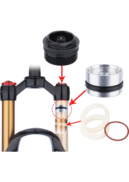 32MM Tarzı Mtb Süspansiyon Çatalı 32MM Yağ Sızdırmazlama Sünger Halka Amortisör Çubuğu Hava Üst Kapağı Piston Valf Kapak Ön Çatal Onarım Parçaları (Yurt Dışından)