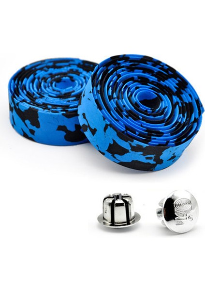 Mavi Stil Bisiklet Direksiyon Bandı Titreşim Önleyici Pu Eva Bükümlü Yol Bisikleti Şeritleri Yarışma Nefes Alabilen Kaymaz Tutma Kolu Kayışı Paketi (Yurt Dışından)