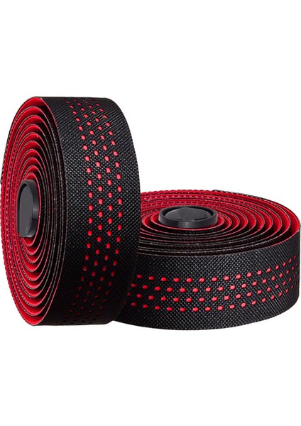 Siyah Kırmızı Tarzı Yumuşak Yol Bisikleti Gidon Bandı Yüksek Şok Emici Teri Emici Eva+Pu Bükümlü Gidon Bandı+2 Gidon Tıpa (Yurt Dışından)