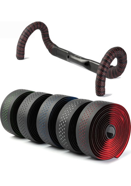 Siyah Kırmızı Tarzı Yumuşak Yol Bisikleti Gidon Bandı Yüksek Şok Emici Teri Emici Eva+Pu Bükümlü Gidon Bandı+2 Gidon Tıpa (Yurt Dışından) fiyatları