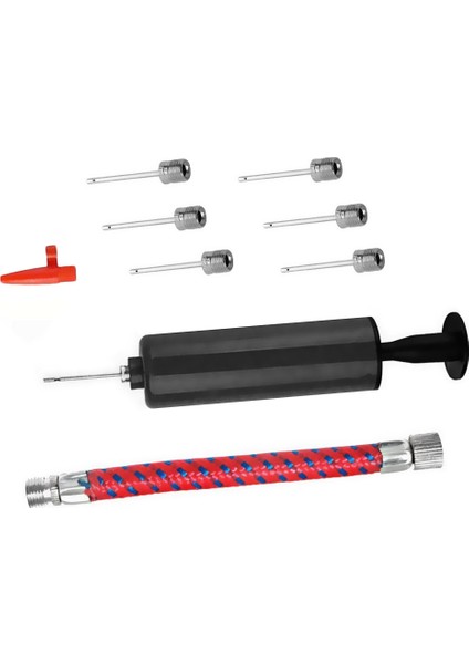 Siyah Stil Top Hava Pompası Seti 6 Inç Şişirme Kiti Taşınabilir Plastik Futbol Şişirme Malzemeleri Iğne El Hava Pompası ile (Yurt Dışından)