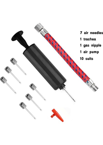 Siyah Stil Top Hava Pompası Seti 6 Inç Şişirme Kiti Taşınabilir Plastik Futbol Şişirme Malzemeleri Iğne El Hava Pompası ile (Yurt Dışından) fiyatları