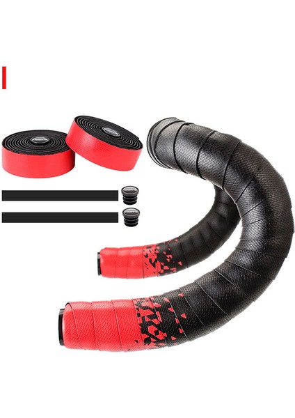 Siyah-Kırmızı Tarzı Bisiklet Direksiyon Bandı Eva Pu Gronge Bisiklet Tutma Kolu Bandı Yol Bisikleti Bisiklet Anti-Patinaj Anti-Titreşim Sarma Bandı (Yurt Dışından)