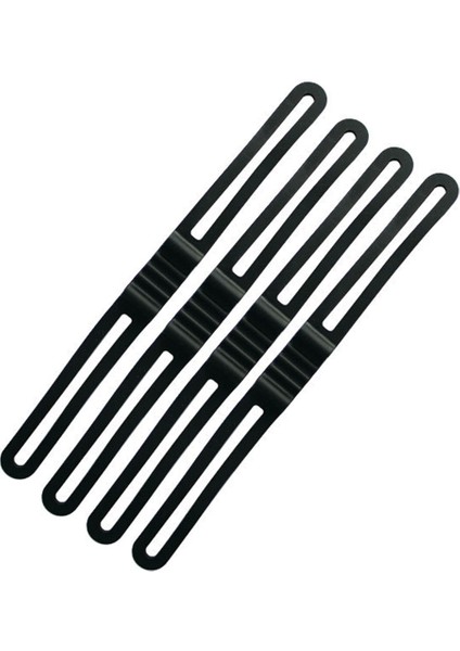 Siyah Stil 4'lü Bisiklet Bandı Silikon Telefon Bisiklet Kayışı Tutucu Sabitleme Kayışları Bisiklet Feneri Bandajları Yeniden Kullanılabilir Aksesuarlar (Yurt Dışından)