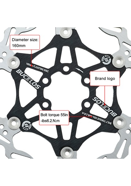 180MM Kırmızı Tarzı Bucklos Bisiklet Disk Fren Rotoru 160MM Mtb Fren Rotorları Isı Dağılımlı Yüzen Rotor Hidrolik Fren Rotorları Bisiklet Parçası (Yurt Dışından)