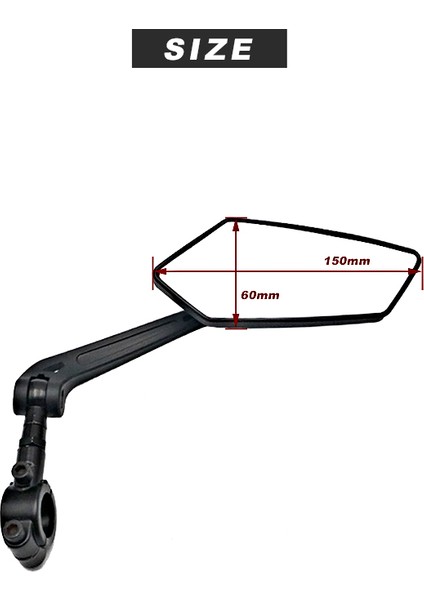 1 Çift Tarzı Bisiklet Direksiyon Ayna Bisiklet Arka Görüş Ayna Geniş Açılı Elektrikli Bisiklet Ayna Ayarlanabilir Reflektör (Yurt Dışından)