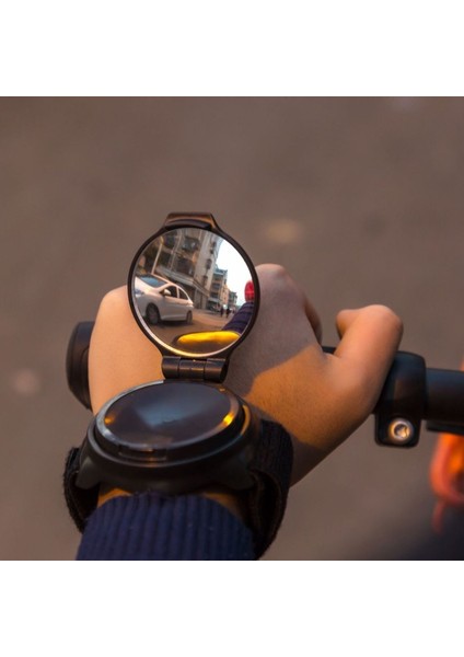 Siyah Stil Bisiklet Arka Görüş Aynası 360 Derece Dönebilen Konveks Retroreflektör Abs Bisiklet Bilek Bandı Arka Görüş Aynası Bisiklet Aksesuarları (Yurt Dışından)