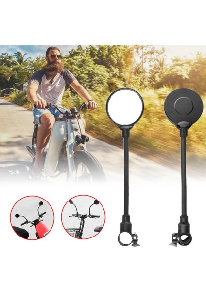 Bisiklet Aynası Bisiklet Arka Görüş Aynası Motosiklet Elektrikli Araç Hortum Ayarlı Büyük Ekran Bisiklet Arka Görüş Aynası Parçaları Için (Yurt Dışından)