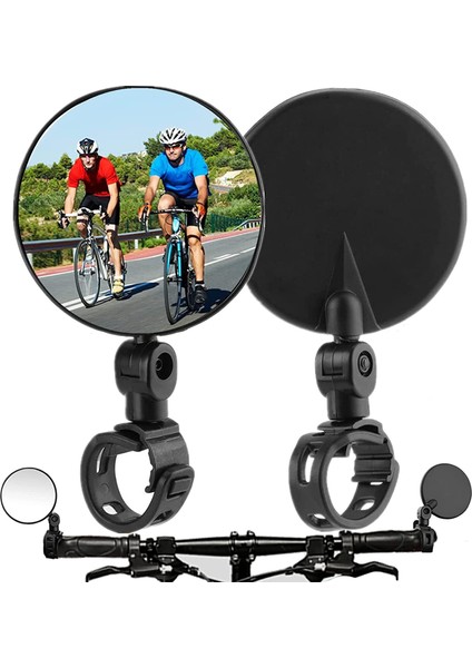 Mtb Yol Bisikleti Aksesuarları Için Ayarlanabilir Dönebilen Geniş Açılı Bisiklet Arka Görüş Aynası (Yurt Dışından)