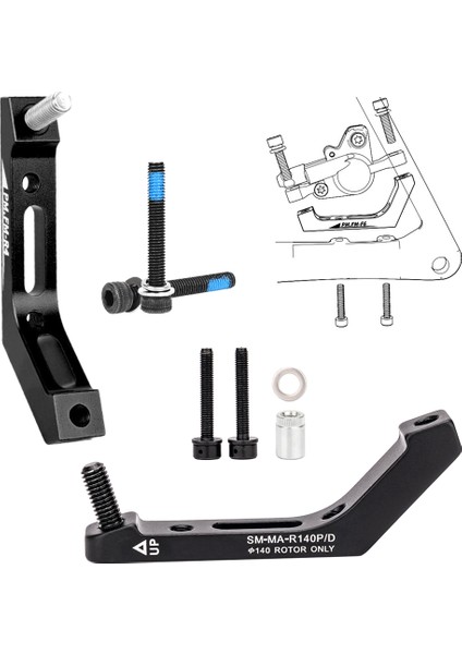 Ön 160MM Stili Yol Bisikleti Disk Fren-Kaliper Adaptörü Düz Montajdan Gönderi Montajına F140F160R Için Düz Montajdan Gönderi Montajına Fm'den Pm'ye (Yurt Dışından)