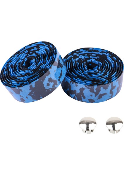 Siyah Mavi Tarzı 1 Çift Yol Bisikleti Bisiklet Direksiyon Bandı Kamuflaj Bisiklet Sürme Kolu Kayışı Mantarlar ile Sarın (Yurt Dışından)