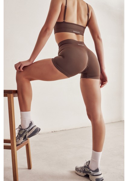 Solis Mocha Kahve Seamless Spor Biker Şort