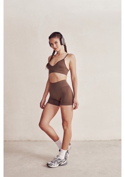 Solis Mocha Kahve Seamless Spor Biker Şort