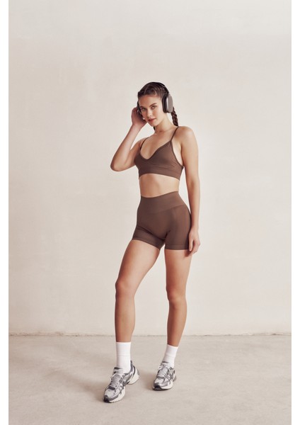 Solis Mocha Kahve Seamless Spor Biker Şort