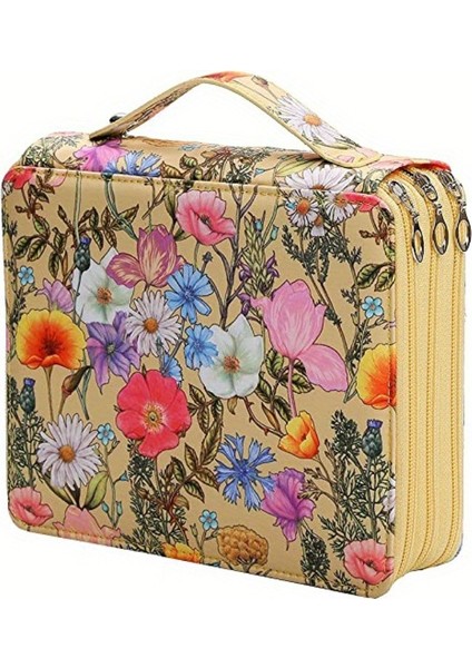 Sanat Öğrencisi Boyama Renkli Kurşun Saklama Çantası Küçük Çiçek Deseni Kalem Perde Öğrenci Kalem Çantası (Yurt Dışından)