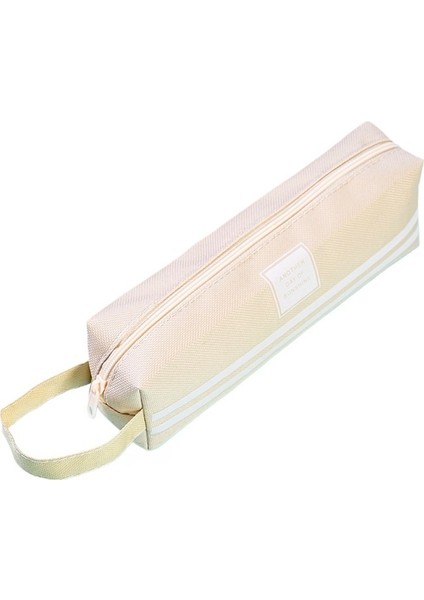 Yaratıcı ve Basit Küçük Taze Karikatür Büyük Kapasiteli Saklama Çantası Unisex Öğrenci Uzun Oxford Fermuarlı Kalem Çantası (Yurt Dışından)