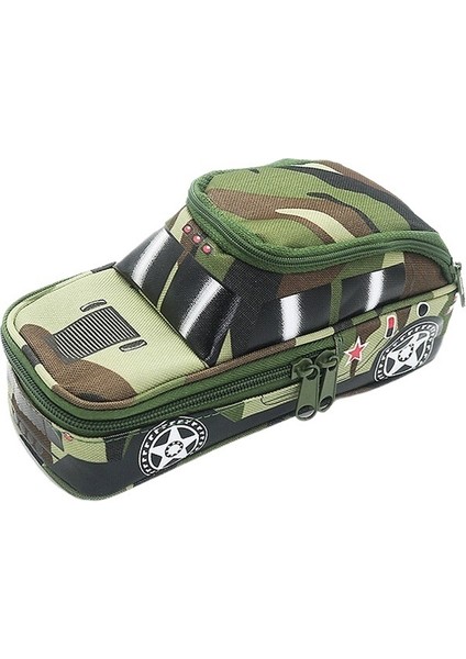 Kalem Kutusu Yaratıcı Kalem Kutusu Kamuflaj Fermuar Öğrenci Depolama Kırtasiye Çantası (Yurt Dışından)