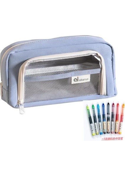Büyük Kapasiteli ve Yüksek Görünümlü Şeffaf Pencere Kalem Çantası Öğrenci Basit Saklama Kutusu (Yurt Dışından)