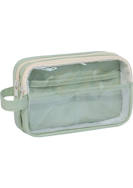 Şeffaf, Leke Tutmaz, Çift Katmanlı, Fermuarlı Kırtasiye Çantası (Yurt Dışından)