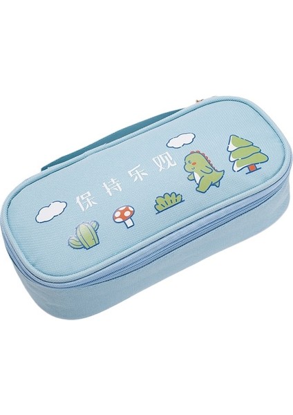 Yeni Çift Katmanlı Kalem Çantası Karikatür Sevimli Taşınabilir Kırtasiye Çantası Öğrenci Kalem Çantası Büyük Kapasiteli Yüksek Değerli Kalem Kutusu (Yurt Dışından)
