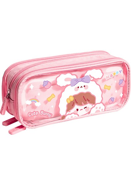 Tuval Karikatür Sevimli Büyük Kapasiteli Kalem Kutusu (Yurt Dışından)