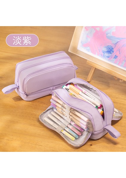 Basit Büyük Kapasiteli Çok Katmanlı Kalem Kutusu Ortaokul Kızlar Için Çok Fonksiyonlu Kalem Kutusu (Yurt Dışından)