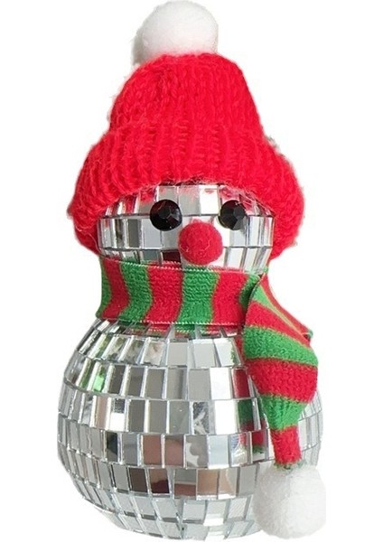 Yaratıcı Yeni Noel Kardan Adam Süsleri Yansıtıcı Ayna Topu Disko Cam El Sanatları Süslemeleri (Yurt Dışından)