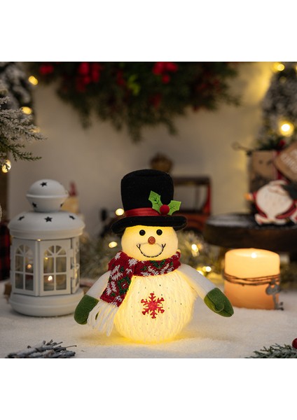 Noel Kardan Adam Bebek Süsleri Aydınlık Bebek Işıkları ile Noel Kar Taneleri Kardan Adam Bebek Çocuk Hediyesi (Yurt Dışından)