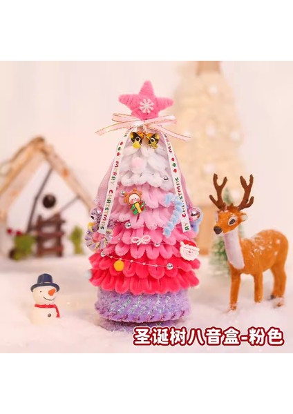 Noel Ağacı Süsleri Masaüstü Dekorasyon Noel Hediyesi Yaratıcı El Yapımı Diy Ev Yapımı Müzik Kutusu Aydınlık Ağaç Malzemesi (Yurt Dışından)