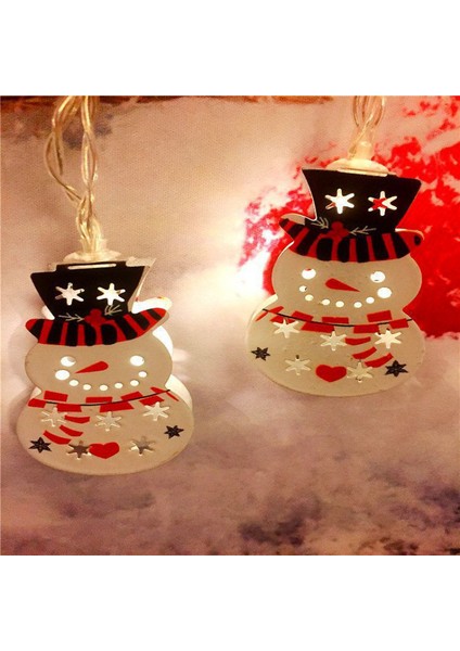 Demir Serisi Noel Baba Elk Kardan Adam Alpaka Noel Ağacı Mum Çan Noel Işık Dize (Yurt Dışından)