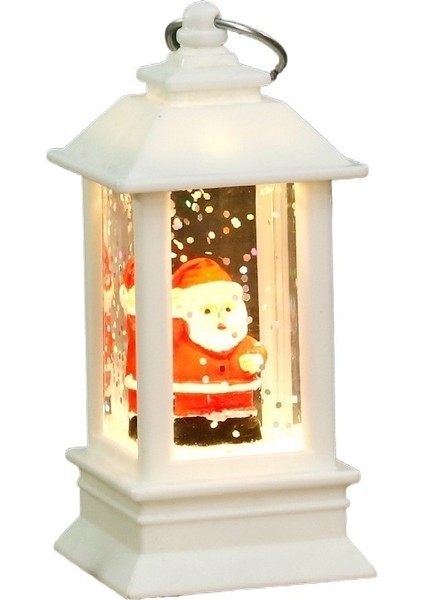 Noel LED Su Dolu Rüzgar Feneri, Karlı Şamdan Lambası, Noel Baba Kardan Adam Dekorasyonu, Gece Lambası, Masaüstü Süsü (Yurt Dışından)