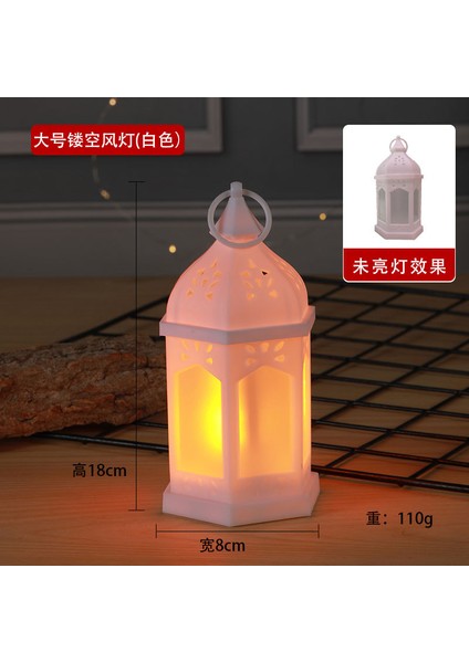 Noel Dekoratif Gaz Lambası Retro Iç Içi Boş Büyük Altıgen Rüzgar Feneri Parlayan Alev Lambası Süsler Sahne Düzeni (Yurt Dışından)