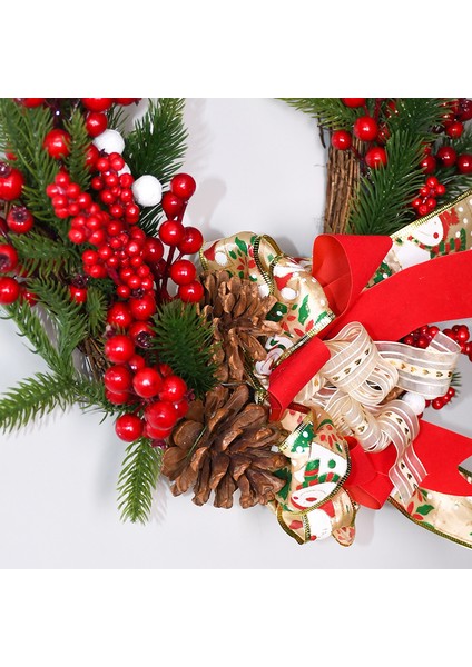 Yeni 40 Cmpe Süslemeleri Çam Kozalağı Kırmızı Meyve Noel Bez Çiçek Duvar Asılı Kapı Asılı Noel Çelenk (Yurt Dışından) modelleri