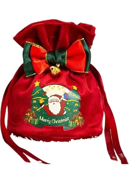 Yeni Noel Elma Çantası Kadife Büzme Ipli Çanta Noel Arifesi Meyve Hediye Saklama Çantası (Yurt Dışından)