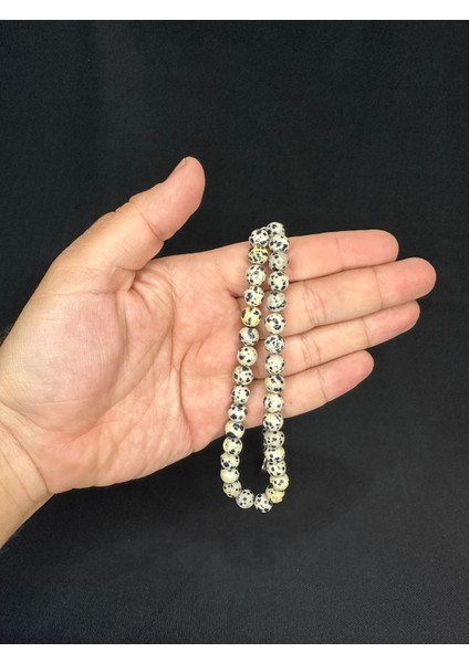 Jasper Taşı Benekli Doğaltaş Tesbih Küre Kesim 8 mm T-550