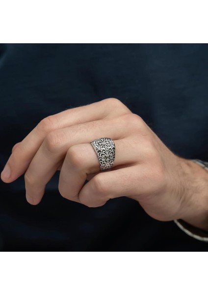 Desenli Taşsız 925 Gümüş Erkek Yüzük fırsatları