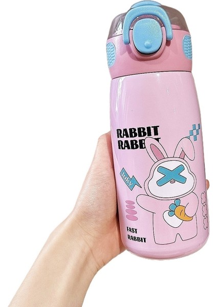 Çocuk Termos Bardağı 316 Paslanmaz Çelik Yüksek Görünümlü Pipetli Bardak (Yurt Dışından)