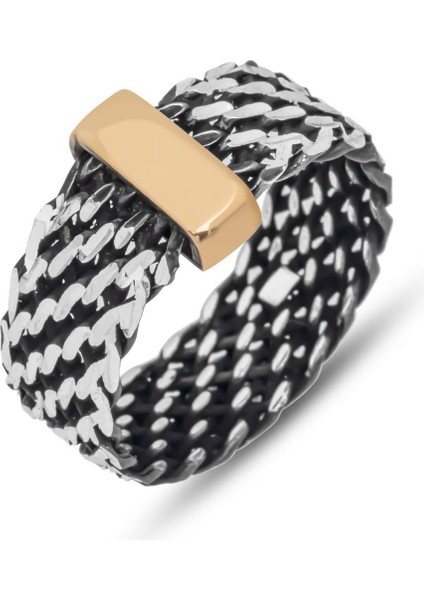 Burgulu Zincir Model 925 Ayar Gümüş Erkek Yüzük fiyatları